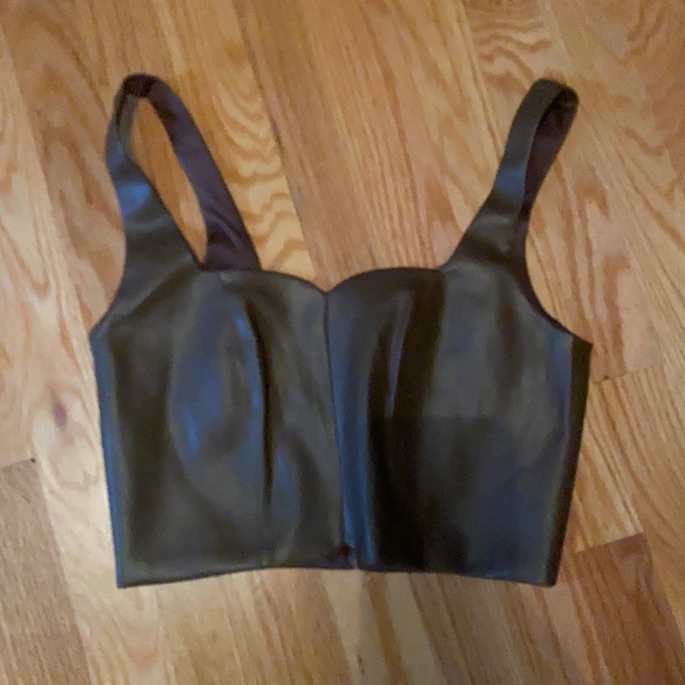 Dark brown fo leather top